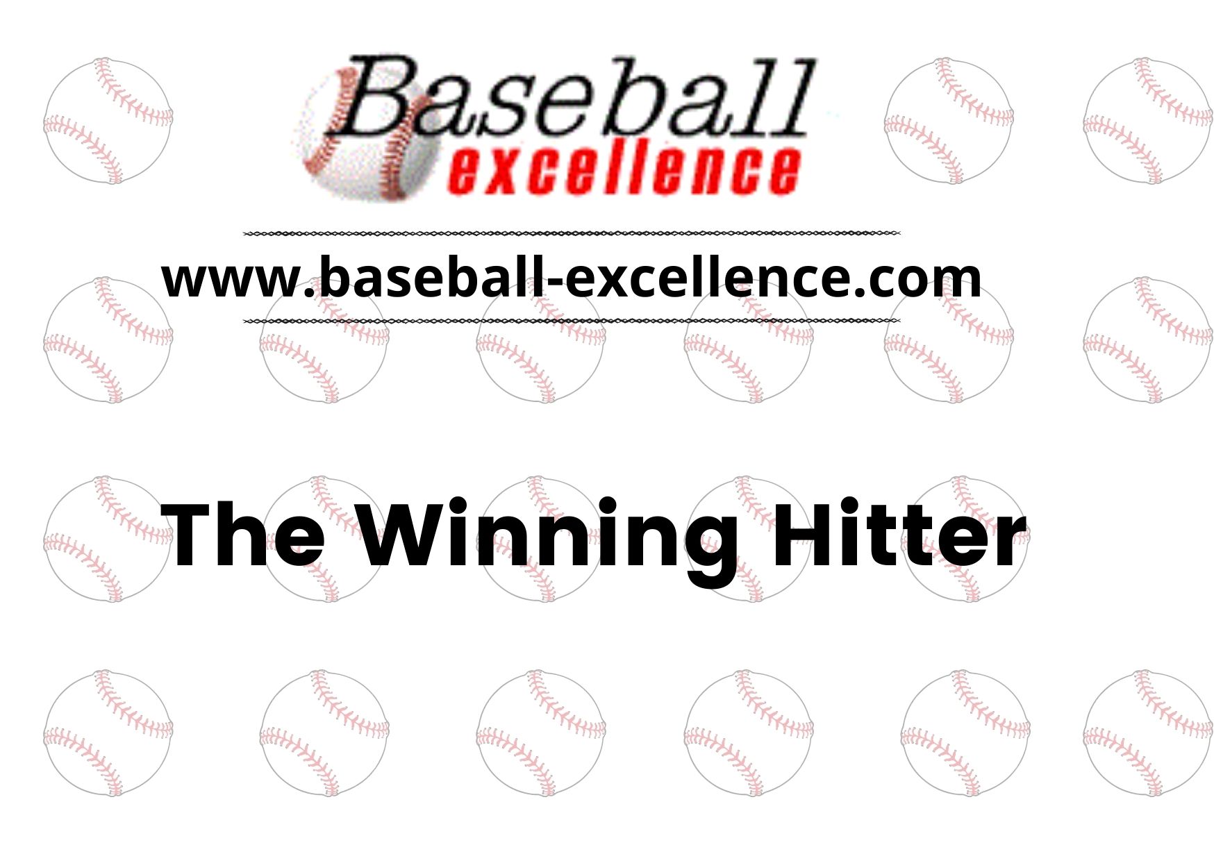 Read more about the article The Winning Hitter