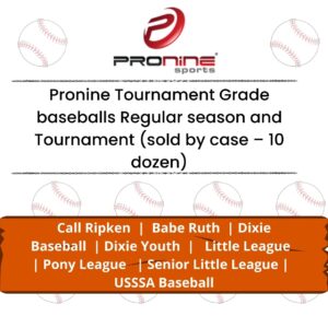 ProNine Tournament Grade baseballs Regular season and Tournament (sold by case – 10 dozen)